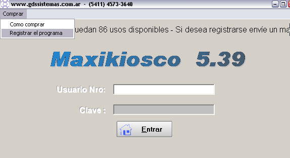 Comprar Registrar Maxikiosco